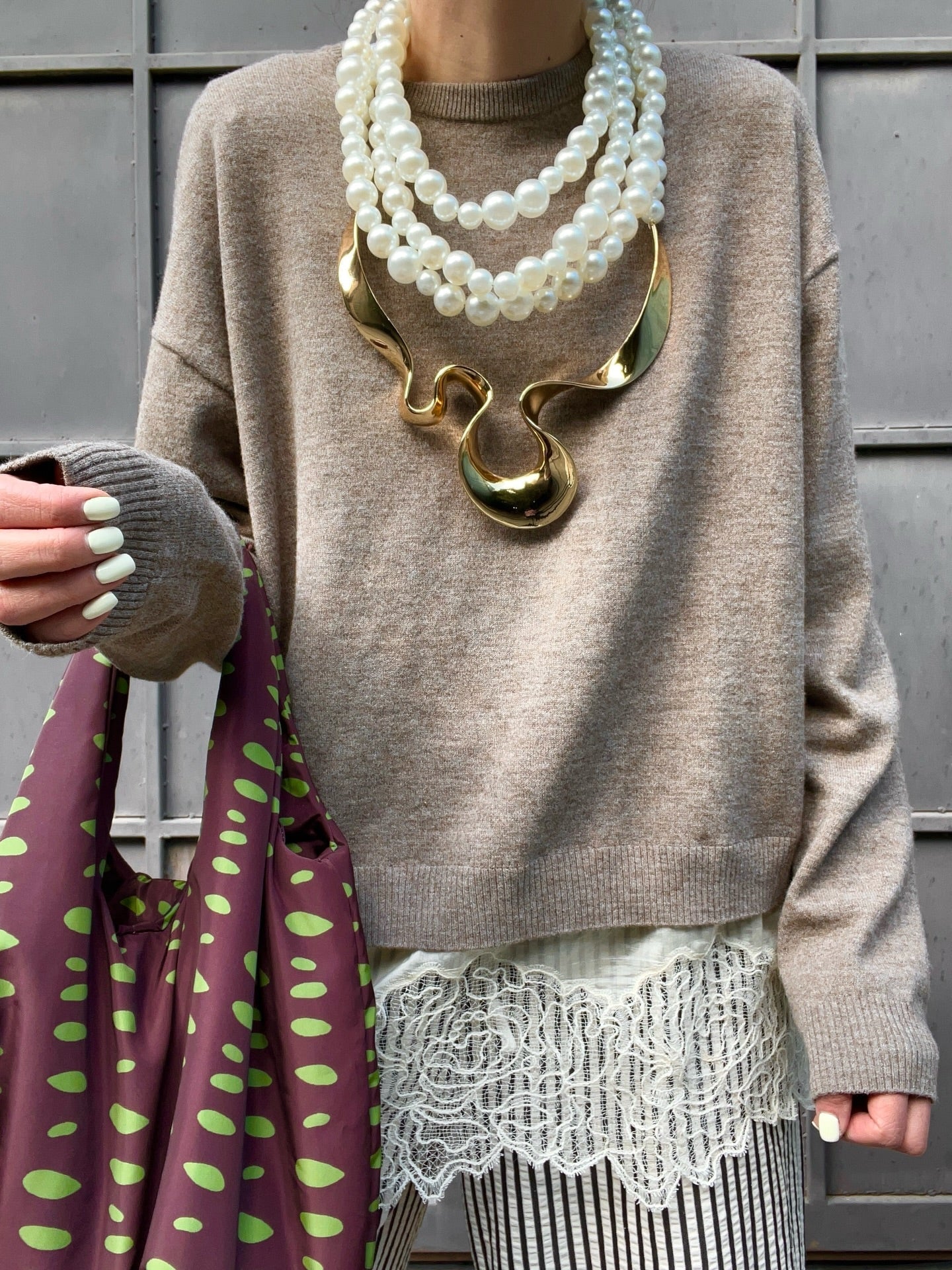 Large Pendant Beaded Necklace