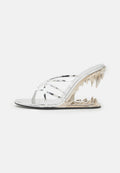 Women's Black Morso Thong Heeled Sandals