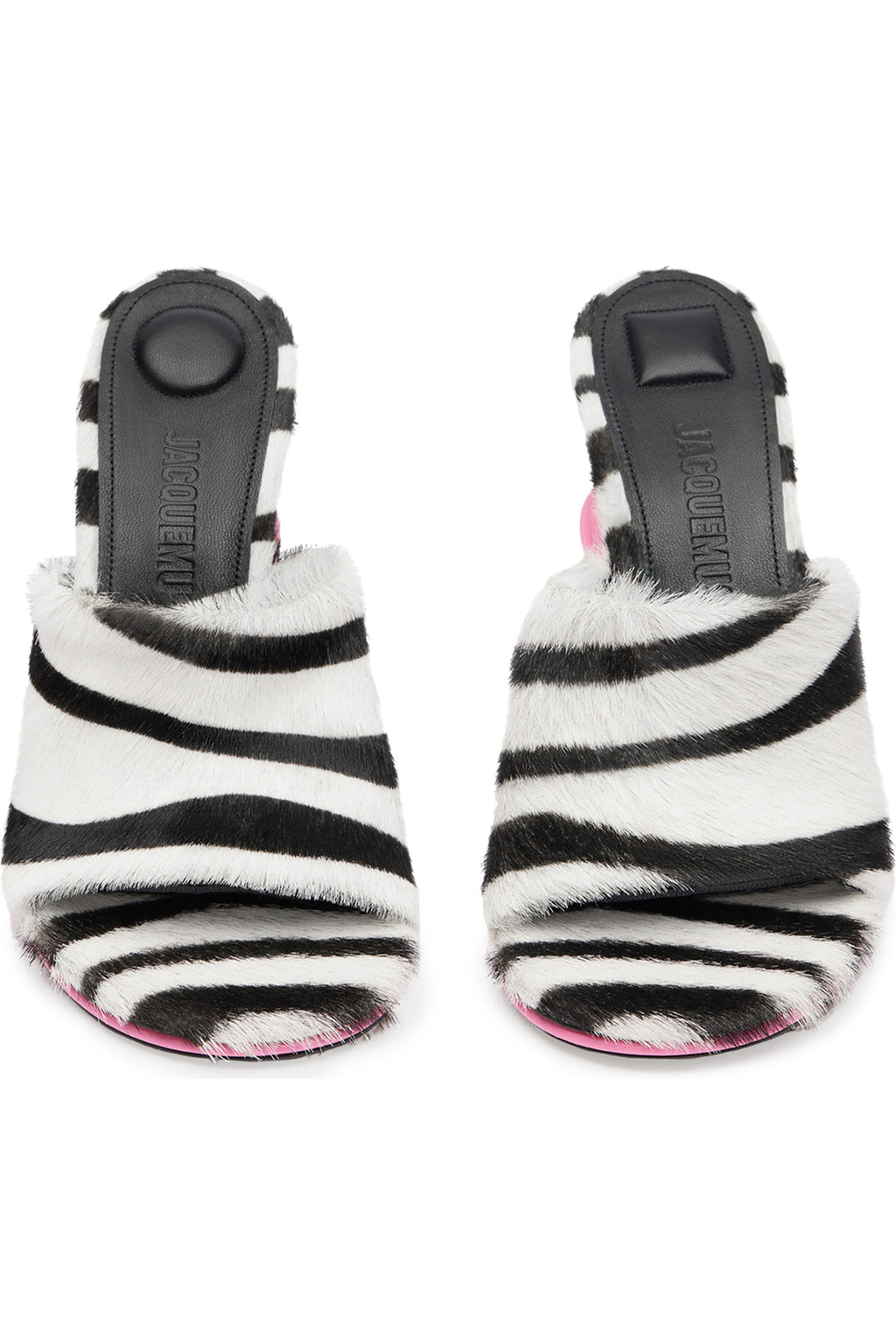 Les Doubles Zebra Print Calf Hair Slide Sandal