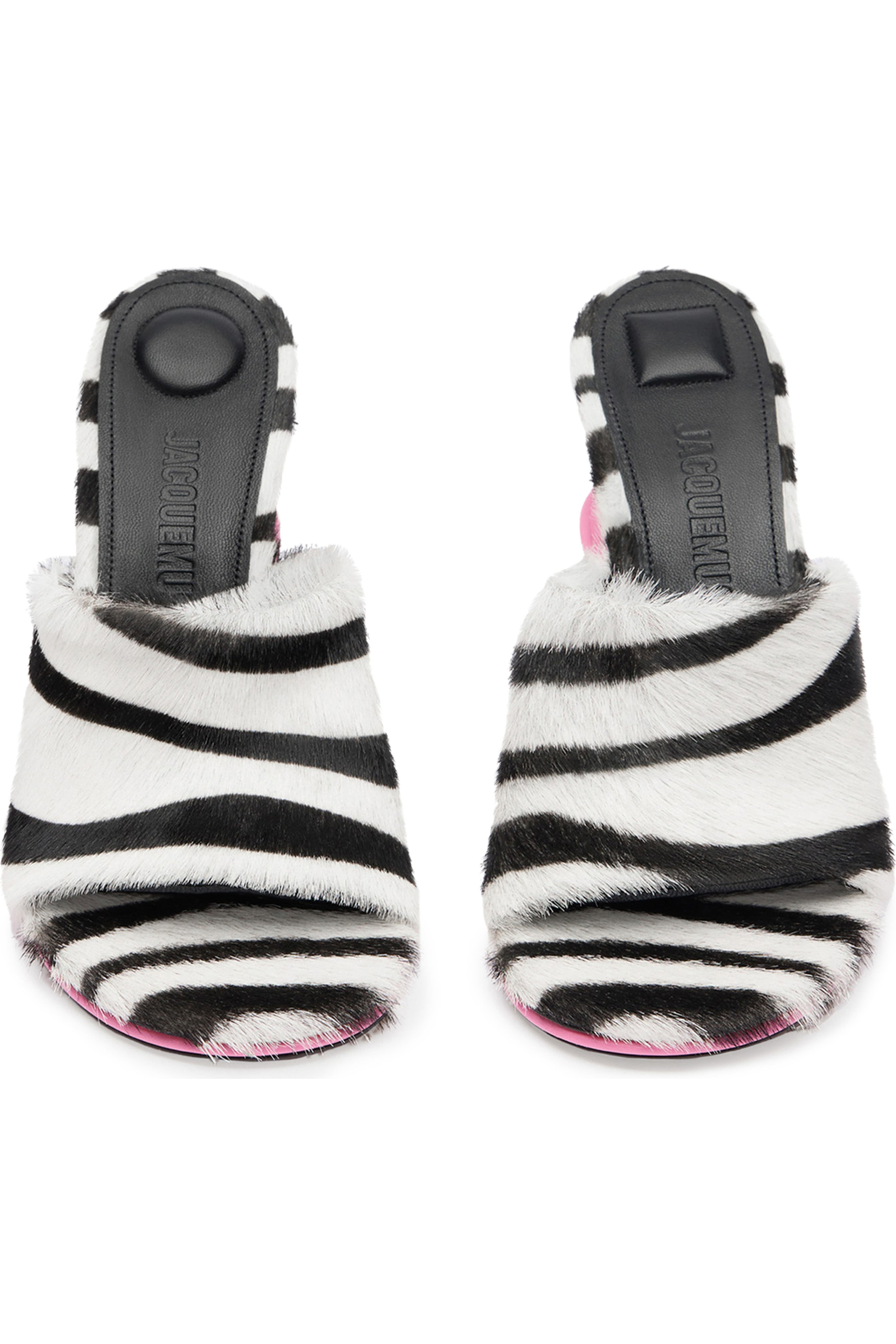 Les Doubles Zebra Print Calf Hair Slide Sandal
