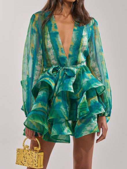 Sea Breeze Ruffle Mini Dress