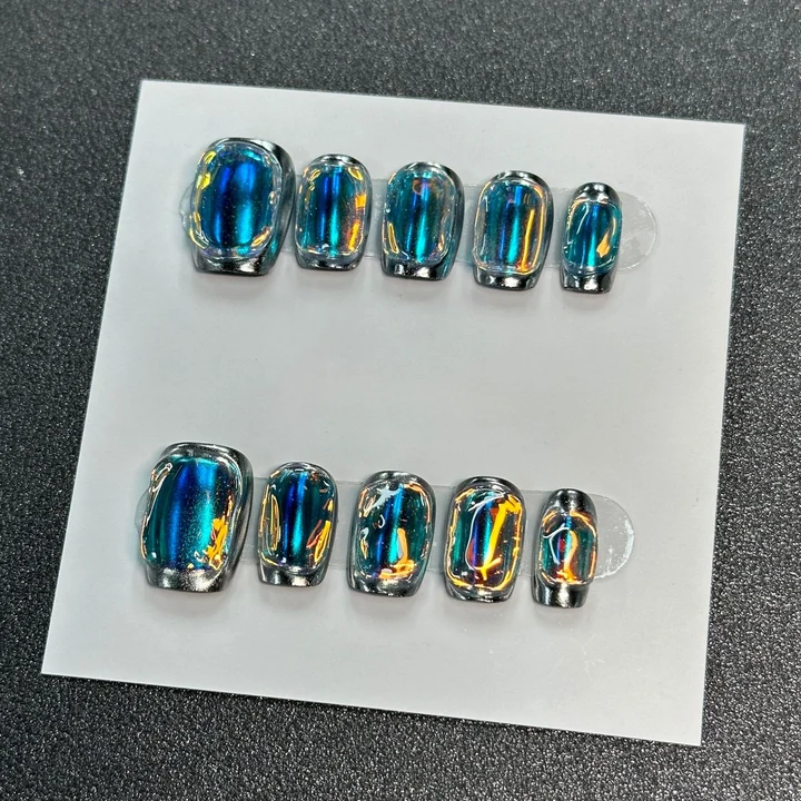 Future Metal Laser Press On Nail