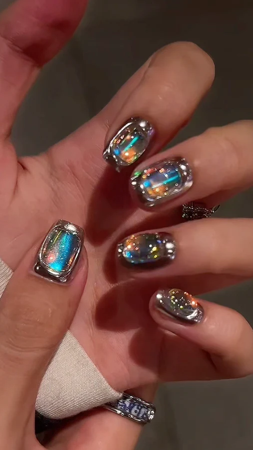 Future Metal Laser Press On Nail